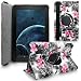 Fire HD 10 2015 Case, Cellularvilla Premium Pu Leather 360 Degree Rotating Cover Swivel Stand Protective Case for Amazon Kindle Fire HD 10 inch Tablet 5th Generation 2015 release (Black Pink Flower)
