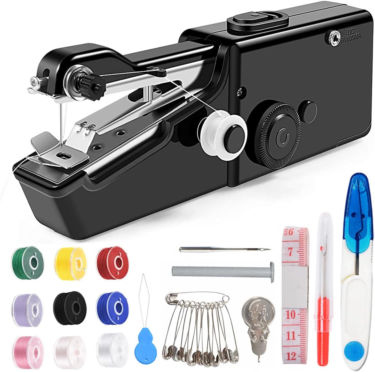 Handheld Sewing Machine for Quick Stitching, Mini Portable Sewing Machine with Sewing Kits for Home DIY, Travel