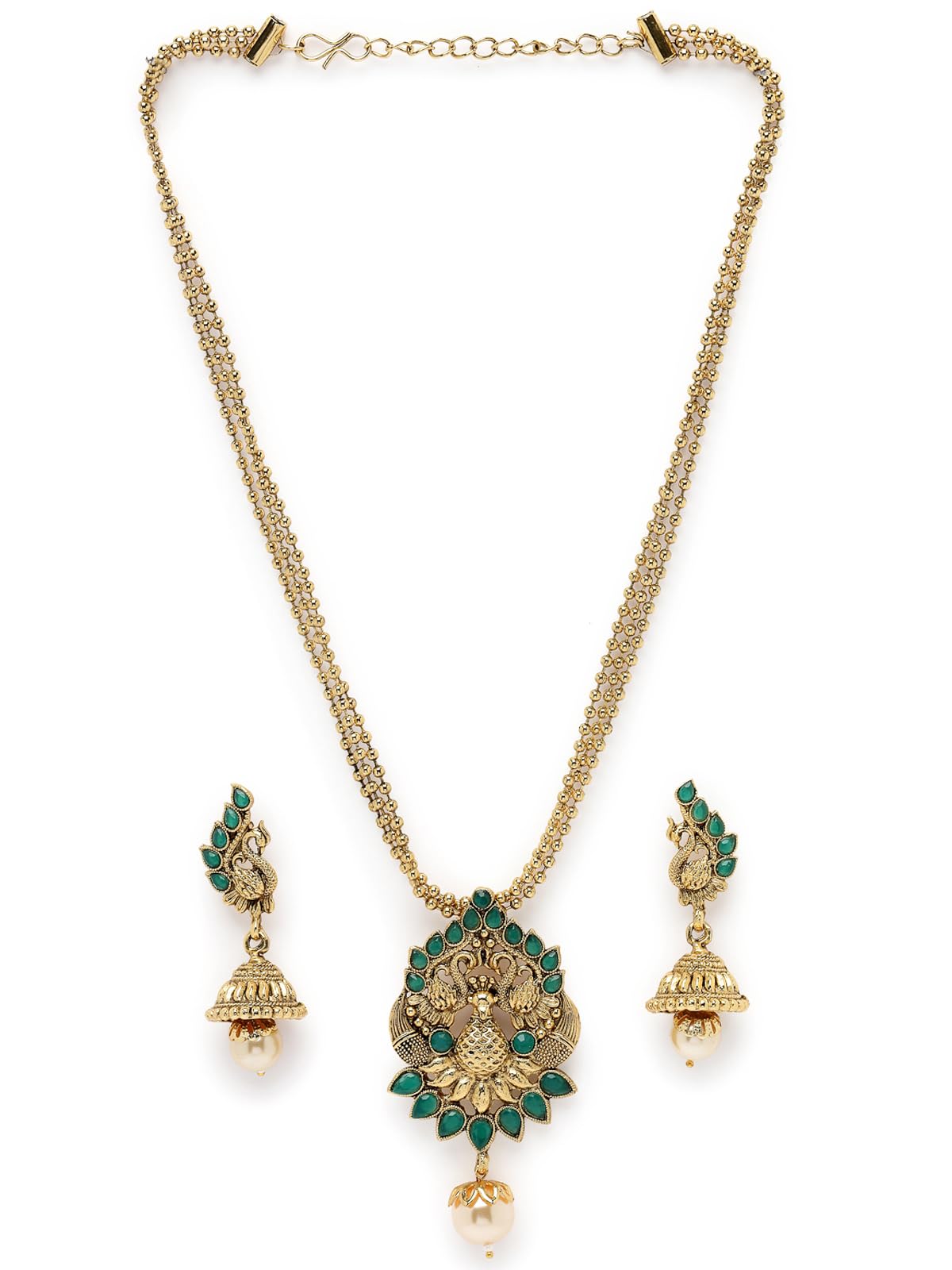 Sukkhi Eye-Catching Green Stone Multistring Long Necklace Set And Earring | Jewellery Set For Women (NS105681) (B0CBBCM9BR) Amazon Price History, Amazon Price Tracker