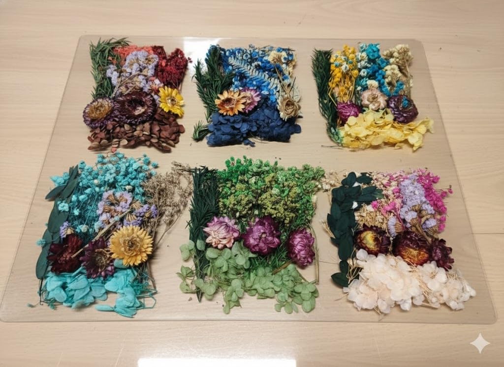 Wonderland Dried Flowers for Resin, 6 pc Natural Flowers and Leaves Compressed,DIY Pressed Flowers for Jewelry, Candles, Soap, Nail Production-image-35
