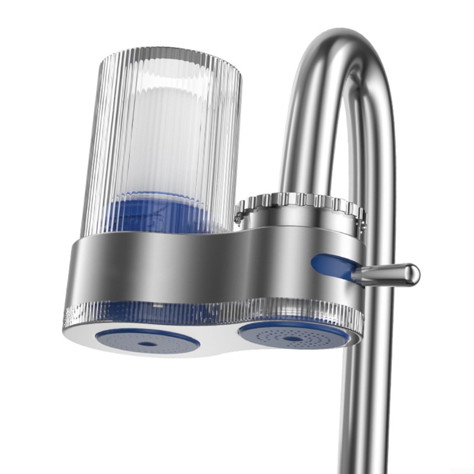 EffiFish 7-Stage Faucet Water Filter With Dual Mode, 0.2μm Stainless Steel Purifier For Kitchen Sink, Easy Install Grey(water purifier)