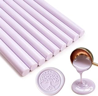 Heißklebepistolen-Siegelwachsstifte - geeignet für Siegelstempel, Briefe, Grußkarten, Weinverpackungen, Handarbeiten sowie Hochzeits- und Party-Einladungen,10er Pack（Taro Lila）