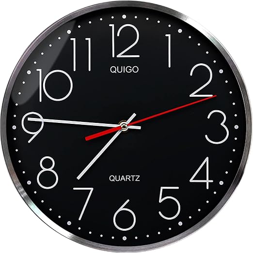 QUIGO® Wall Clock Kitchen Clock Silent Wall Clocks for Living Room