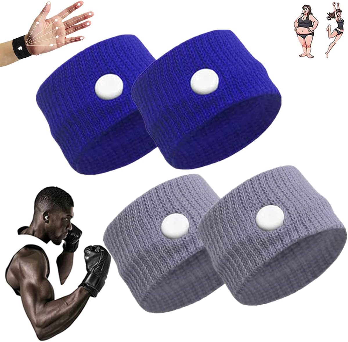 Weimax Sugar Control Wristband,Blood Sugar Control Wristband,Healthify Sugar Control Therapeutic Wristband for Everyone (P-2Pairs)