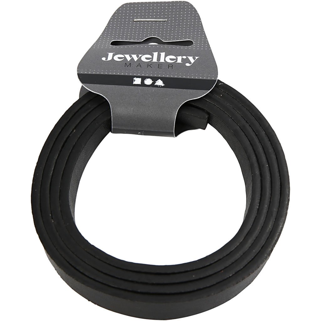 Creativ Company 51493 Jewellery Making Set 1 Piece – Jewellery Making Sets (Black, Imitation Leather, 1 Piece, 10 mm, 3 mm, 1000 mm)