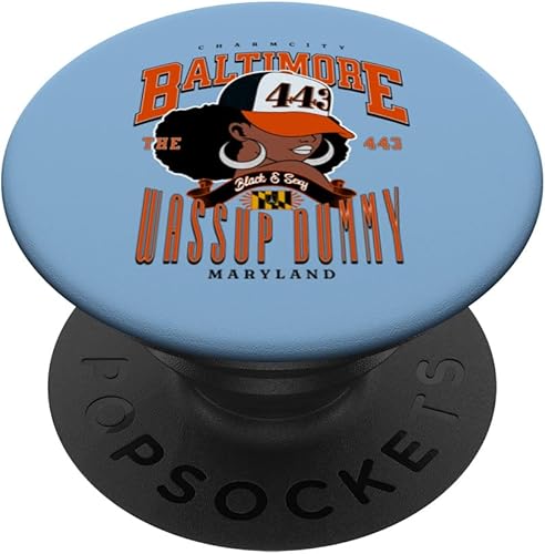 443 Código de área Baltimore Maryland Flag Blaq Girl Bmore Pride PopSockets estándar PopGrip