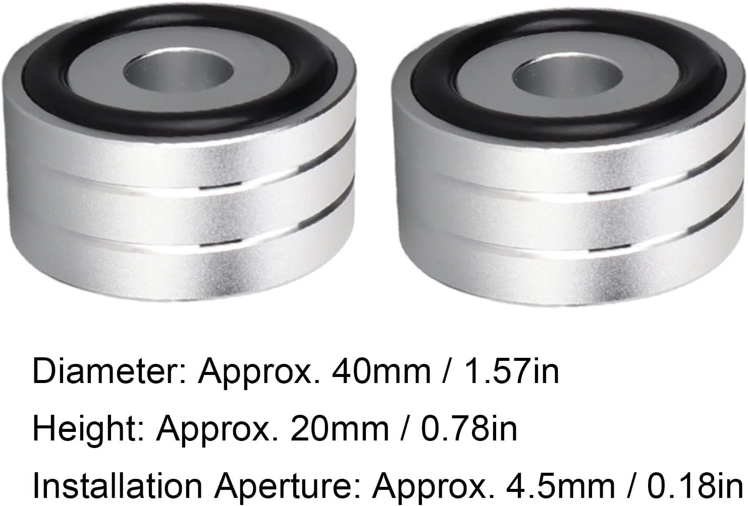 plplaaoo 4pcs 1.57 0.78in Speaker Spikes Adhesive Bumper Feet Isolation Stands with Rubber Rings for Speakers, Audio Speaker Isolation Feet, Subwoofers, Home Theater, Turntable DAC Feet Pad(Silver) : Electronics