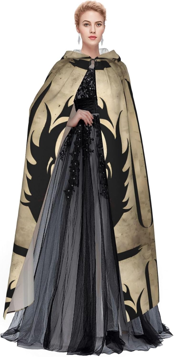 Devil Satan Men Women Halloween Role Play Party Decoration Hooded Poncho Black
