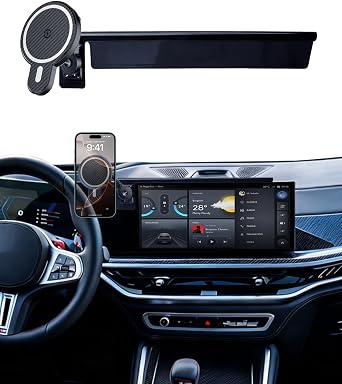 PZK Car Phone Mount for BMW X5 2024-2026 X6/ BMW X7 2023-2026 Accessories | Magnetic 15W Fast Wireless Charger Car Phone Holder Custom 14.9-inch Screen with 360 Rotating Extension Rod Hands-Free