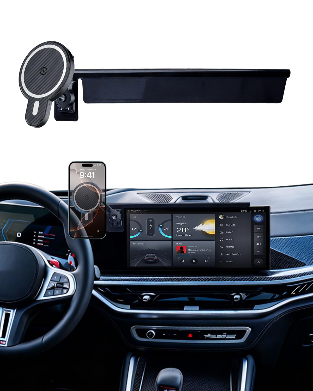 PZK Car Phone Mount for BMW X5 2024-2026 X6/ BMW X7 2023-2026 Accessories | Magnetic 15W…
