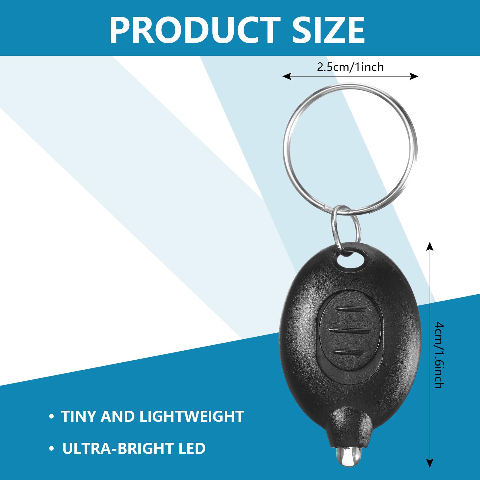 Hicarer 42 Pcs Mini Keychain LED Flashlight Badge Lights for Nurses Key Ring Light with White Beam, Batteries Included(Multi Color)