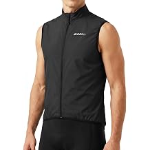 qualidyne Mens Lightweight Windproof Cycling Vest, Full-Zip Sleeveless Bike Gilet with Breathable Mesh Back and Reflective