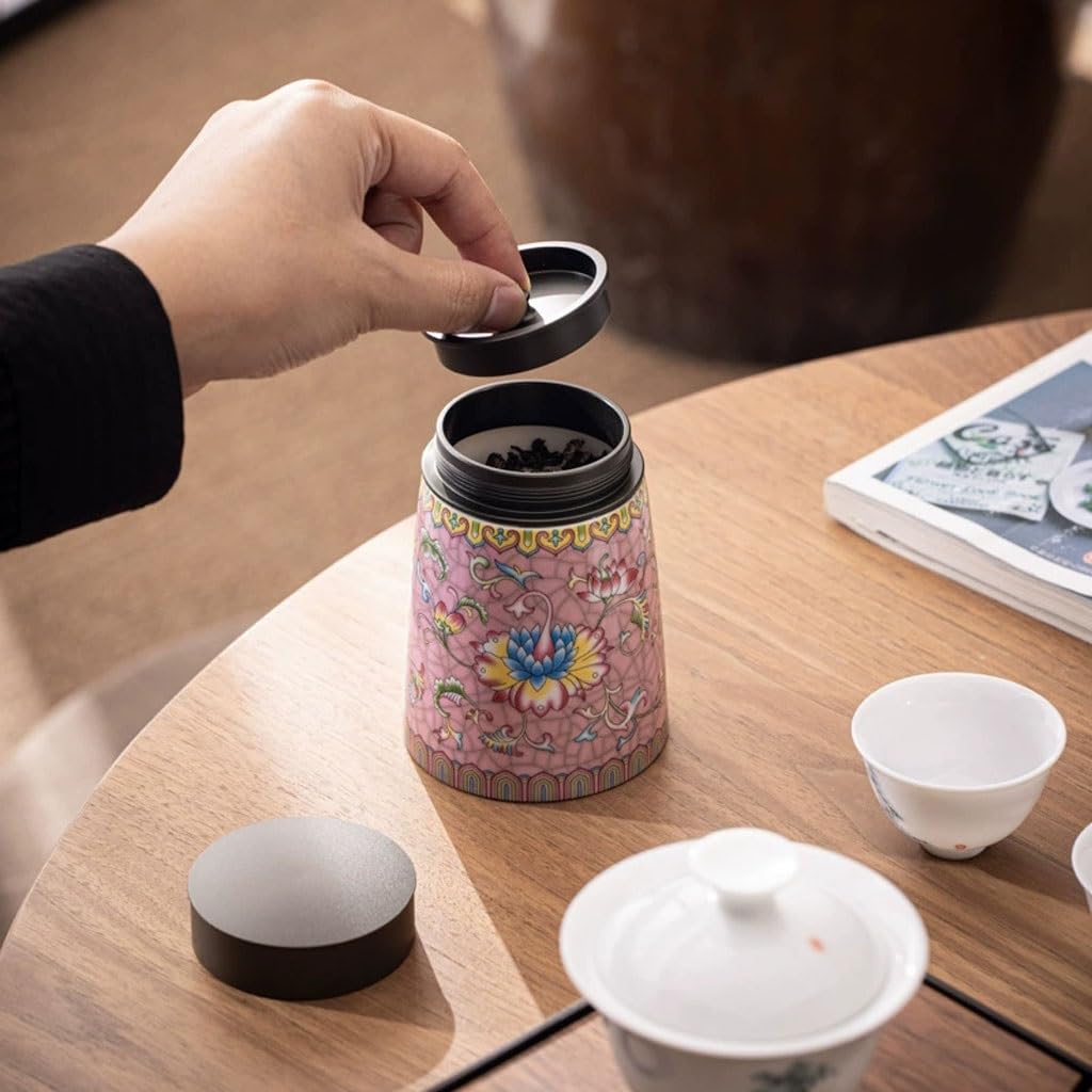 Botes Cocina Almacenaje Lata De Té Cerámica Esmaltada Creativa con Tapa, Sellada For Almacenamiento Suelto