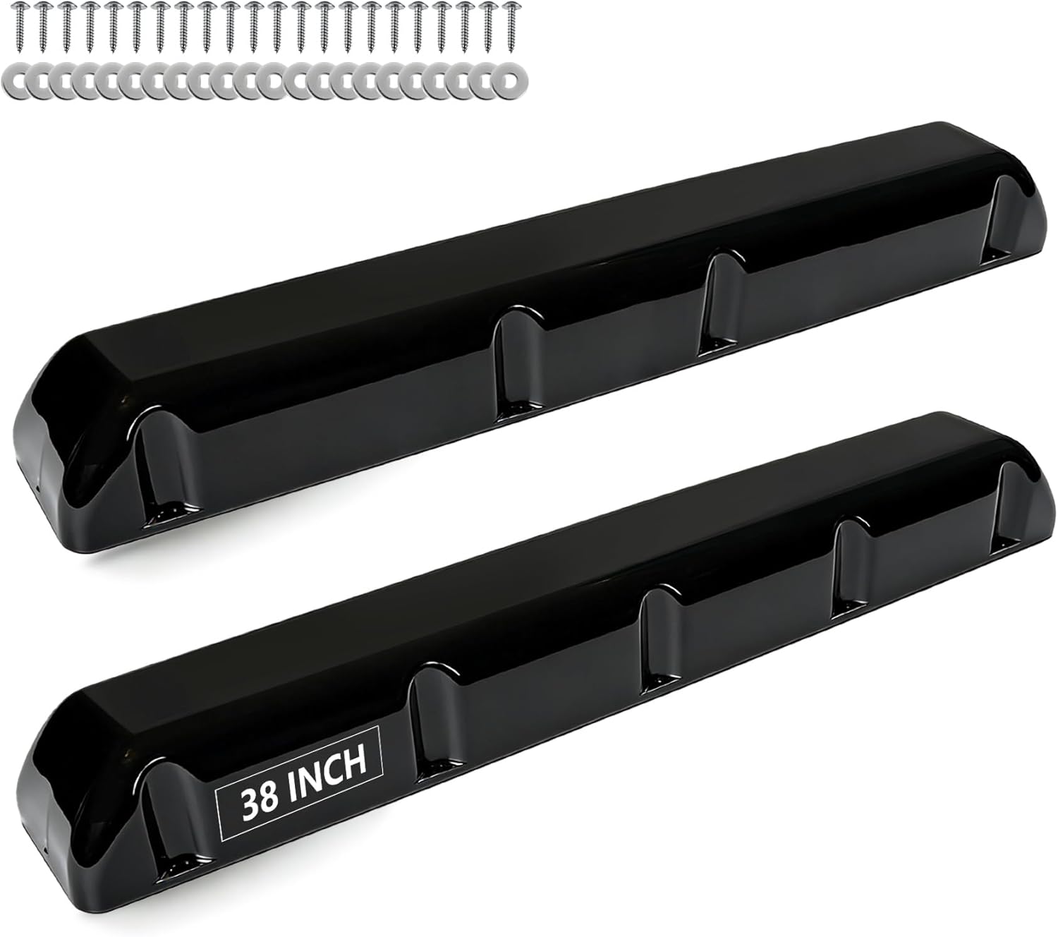 DEDU Dock Bumpers 38 Inch 2 Pack, Boat Dock Bumpers Heavy Duty Dock Post Bumpers, Dock Fender Bumper Guards Dock Piling Bumpers PVC Suit for Horizontal and Vertical with Screws and Washers (Black)