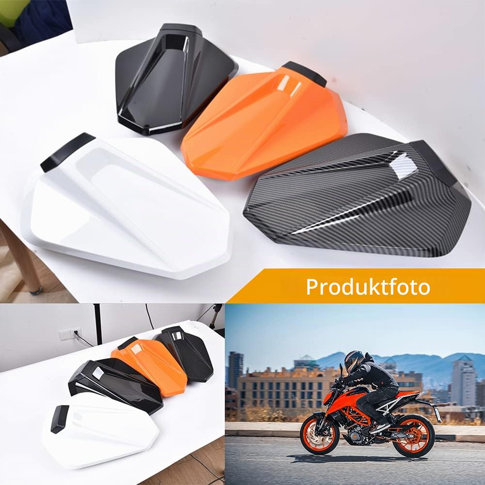 Motorrad-Soziussitzabdeckung für den Soziussitz, harter ABS-Motorverkleidung, Heckabschnitt für Duke 125 Duke125 2017-2022 Duke 250 Duke250 2021-2022 Duke 390 Duke390 2017-2023 (Weiß)