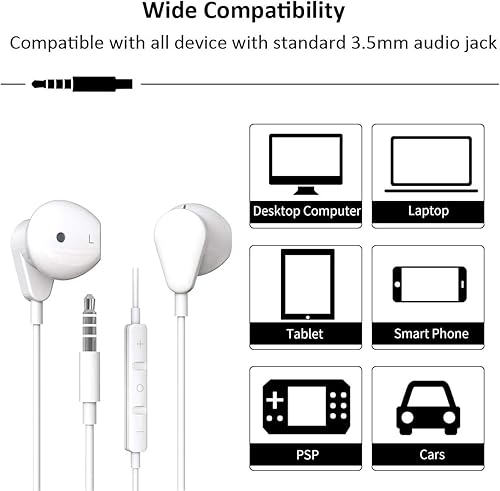 Miniatura 3 de Auriculares con cable de alta fidelidad con aislamiento de ruido en el oído con micrófono para Samsung Galaxy S10 S9 Plus S10e A15 A14 A13 A03s A04e