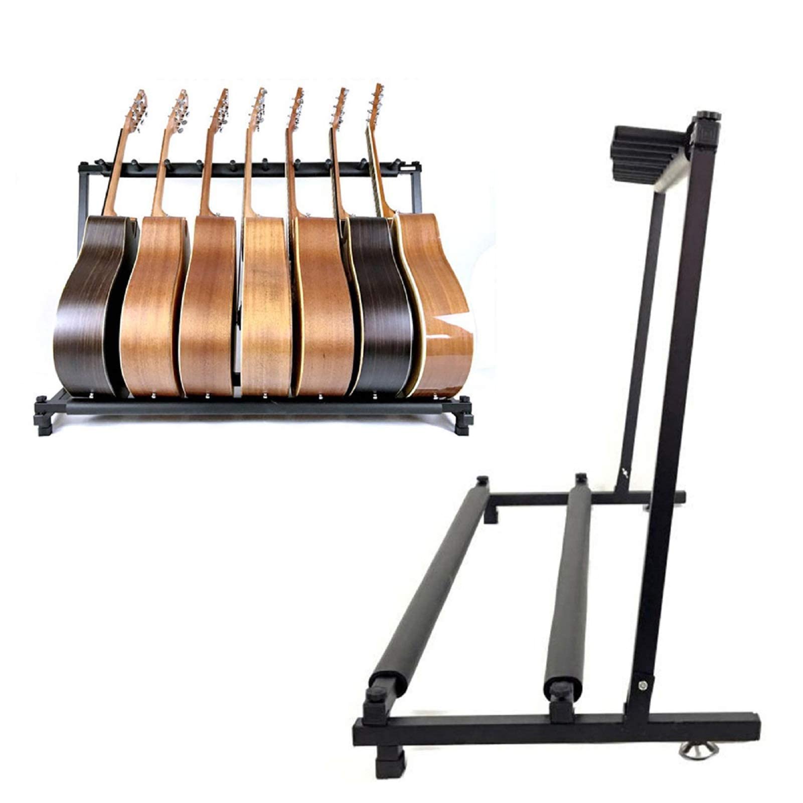 Youyijia Gitarrenständer Multi-Gitarrenständer mit 9 Halterungen faltbar universal tragbar Schwarze Gitarrenhalterung Polsterung für Akustikgitarre Westerngitarre E-Gitarren