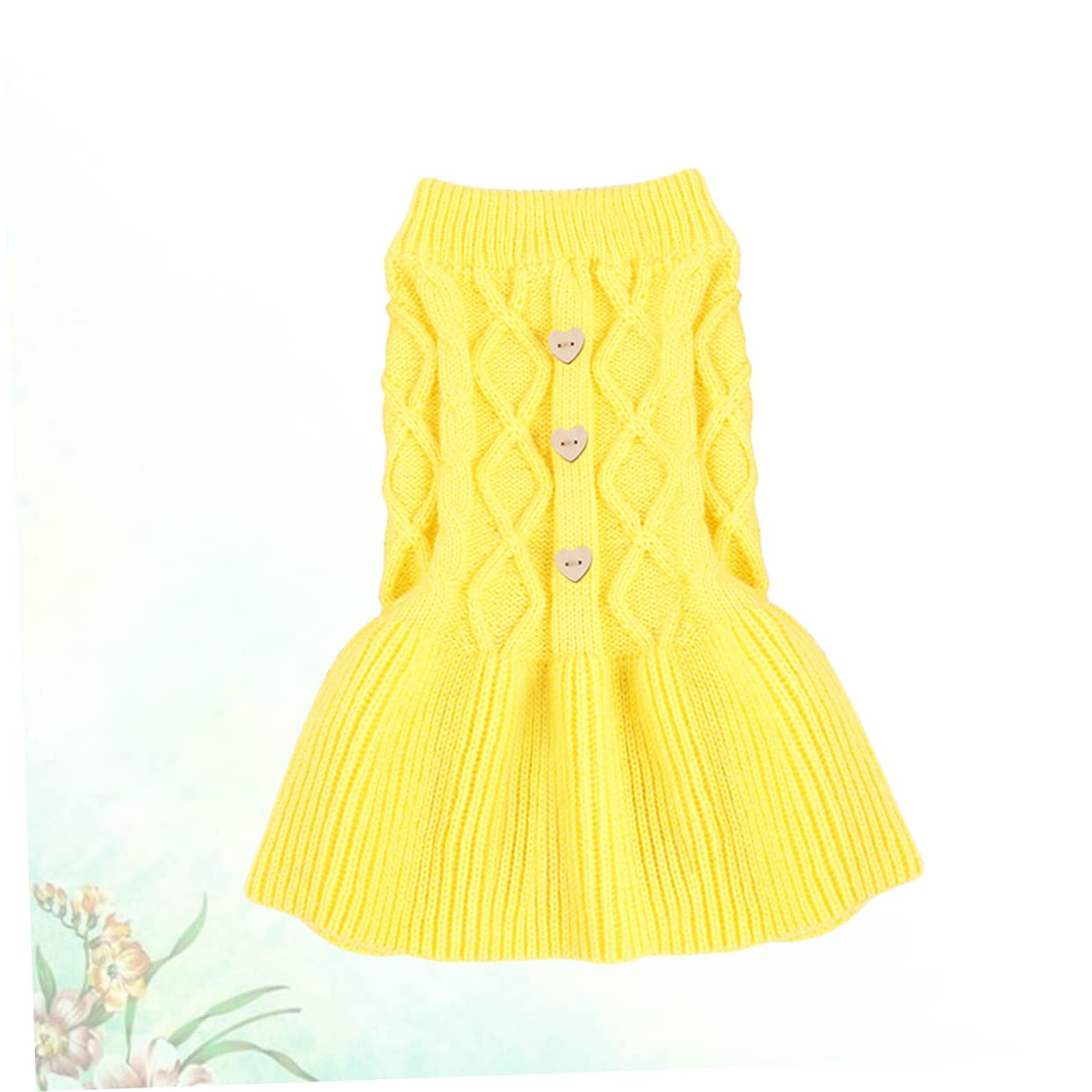 minkissy 3pièces Pull Printemps pour Chiens Et Robe Laine Douce pour Animaux De Compagnie Vêtement Confortable Et Élégant Jaune XXS