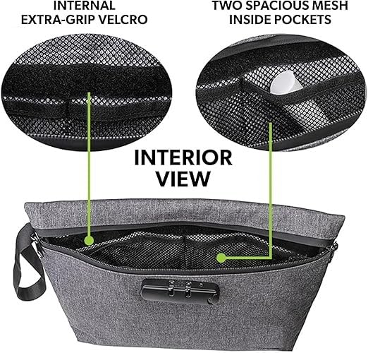 Image of MeRaYo Document Organizer Bag Document Bag Document File Bag Document Waterproof Bag with Lock Document Holder Travel Document Organizer, Grey