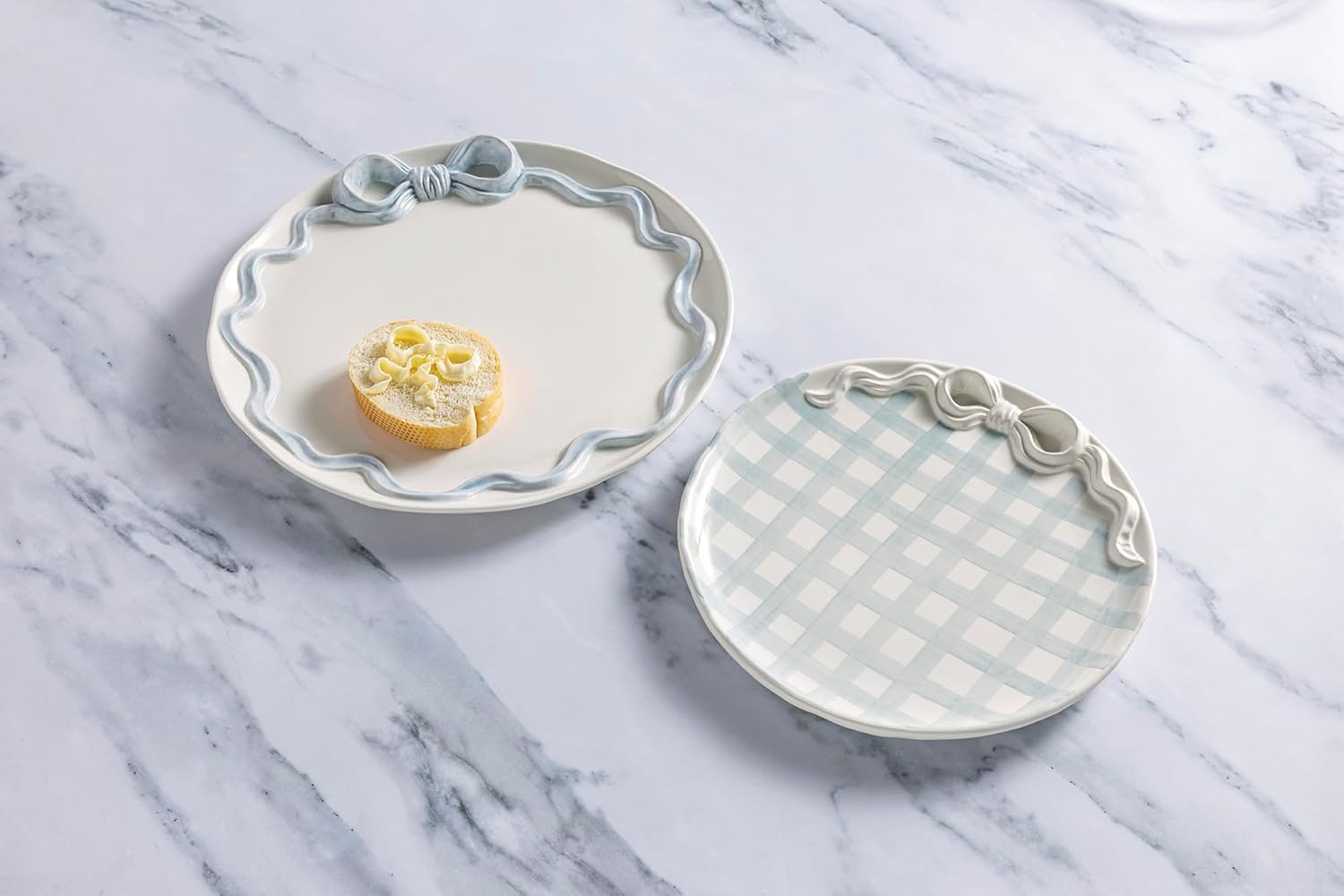 Mud Pie Ceramic Bow Nested Platter Set
