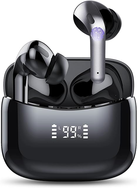 Tiksounds Wireless Earbuds, Bluetooth Headphones in-Ear, 35H Playtime with LED Power Display, USB-C Fast Charge, Wireless Earphones Deep Bass, IPX7 Waterproof Sport Wireless Headphones