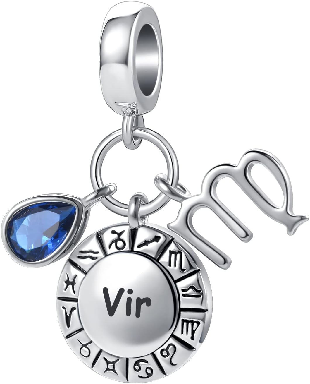 MZC Jewelry Teardrop Birthstone Birthday Constellation Charm for Women Pandora Bracelets Horoscope Zodiac Sign Anniversary Dangle Bead for Mom Sister Grandma