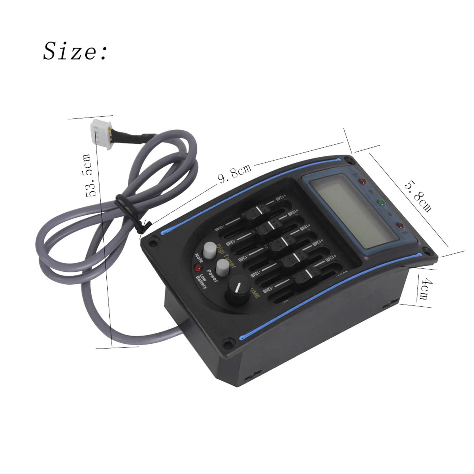 Pickup per chitarra Equalizzatore LCD a cinque bande Accordatore EQ per chitarra acustica folk Pickup piezoelettrico