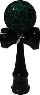 Green/Black Crackle Kendama with Black Handle