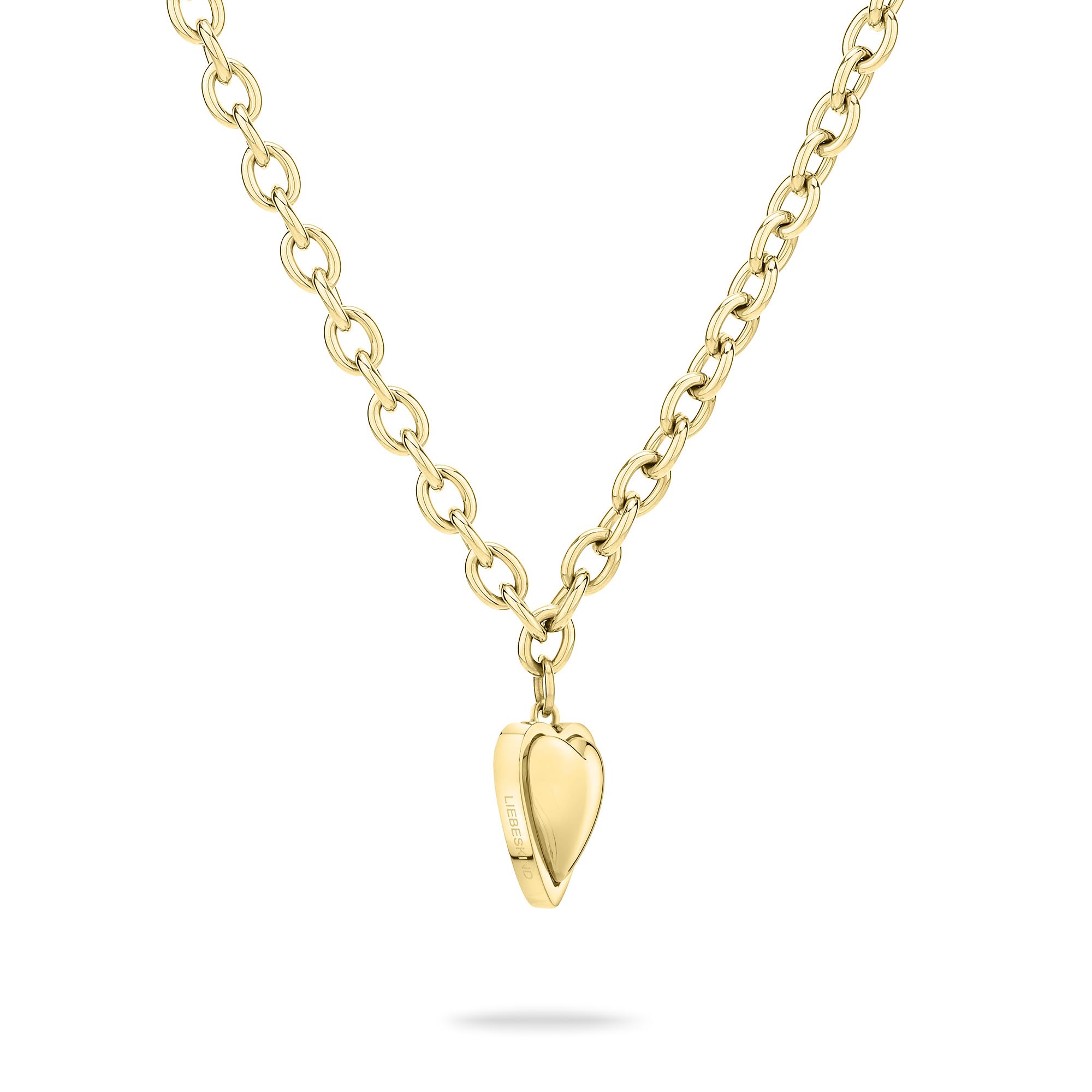LIEBESKIND BERLIN Damen Schmuck mit Herz - Funkelnde Kette, Armband und Ohrringe mit Glasherz aus Edelstahl in Silber, Gold & Roségold - zeitlos, modern und alltagstauglich - Geschenkidee