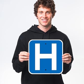 H Hospital Symbol Sign,