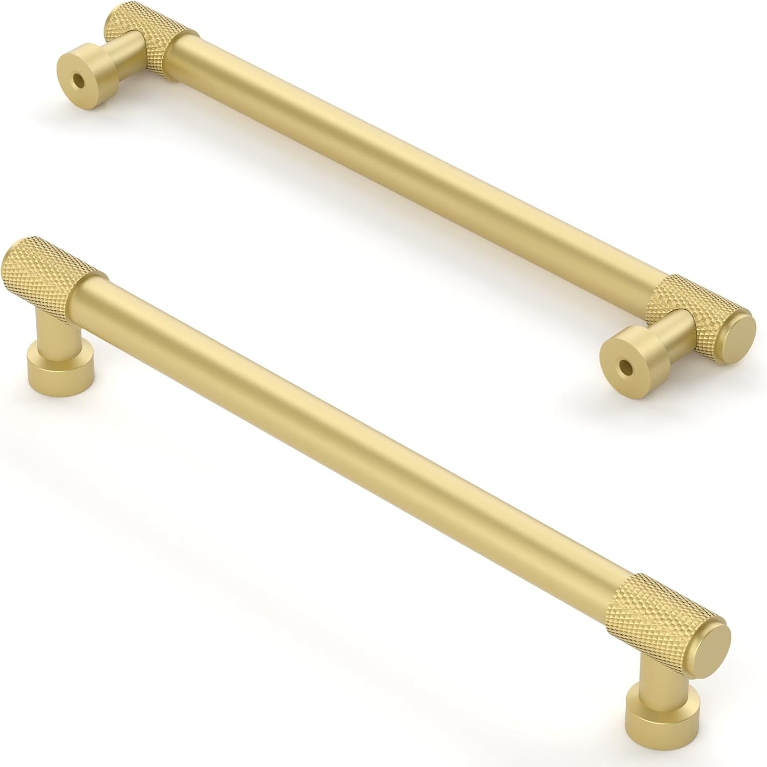 Asidrama 10 Pack 6.3 Inch(160mm) Brushed Gold Cabinet Pulls Knurled Cabinet Handles Cupboard Handles Kitchen Cabinet Hardware for Cupboard Drawer Pulls 4518