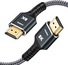 8K 4K HDMI 2.1 Cable 48Gbps Nylon Braided Cord, 25 FT / 7.6M | 4K@120Hz & 8K@60Hz, VRR & ALLM Support, Gold-Plated Connectors, HDCP 2.2 & 2.3, eARC Compatible