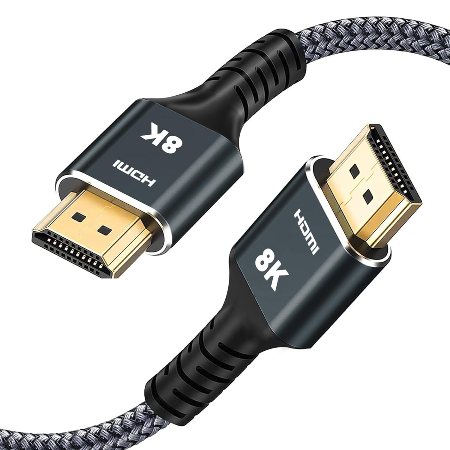 Cavi HDMI 2.1 8K, confezione da 5 pezzi, ultra alta velocità 4K/8K. Supporta 165/180/240Hz, HDR10, HDCP2.3, ARC/eARC, 3D, compatibile con soundbar, Roku, PC e Home Theater, TV, PS5