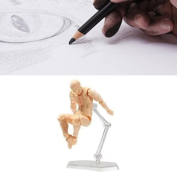 Poseable Mannequin, Action Figure Body Customizable Poses Drawing Model for Sketching Drawing Painting (Man)