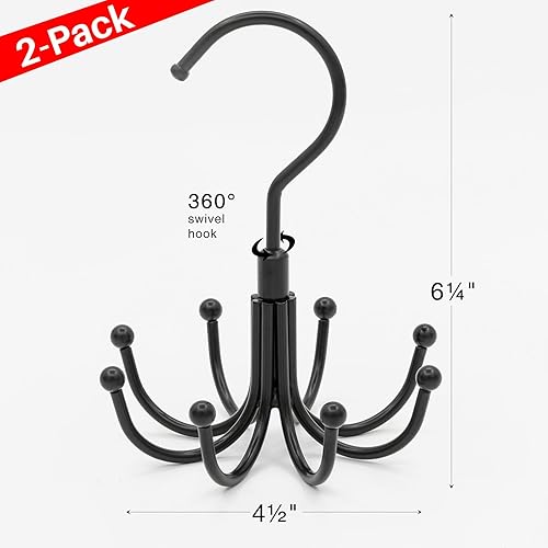 Miniatura 6 de Purse Holder for Closet, 2-Pack Purse Hangers for Closet, 360 Rotation Belt and Tie Hanger, Closet Storage Hook and Closet Accessories Organizer for
