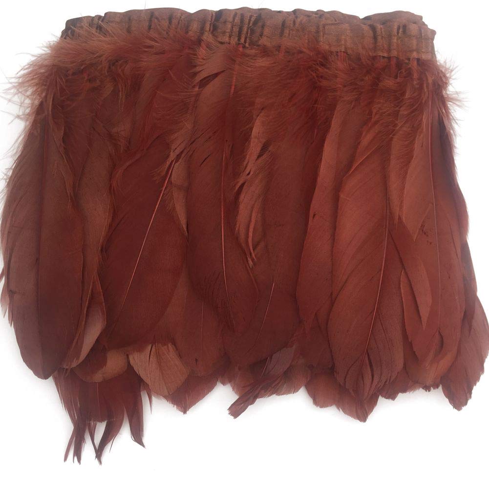 Sowder Duck Goose Feather Trim Fringe 2 Yards (Coffee)