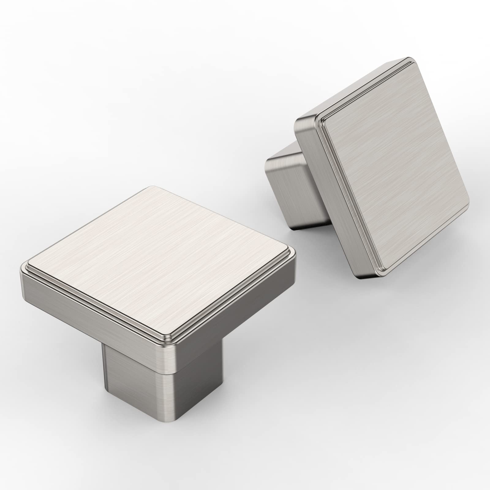 Amerdeco 10 pezzi Pomelli per Mobili Nichel Satinato Spazzolato per Mobili da Cucina Pomelli Acciaio Lega di zinco per Mobili maniglie con vite pomelli per cassetti UK0030