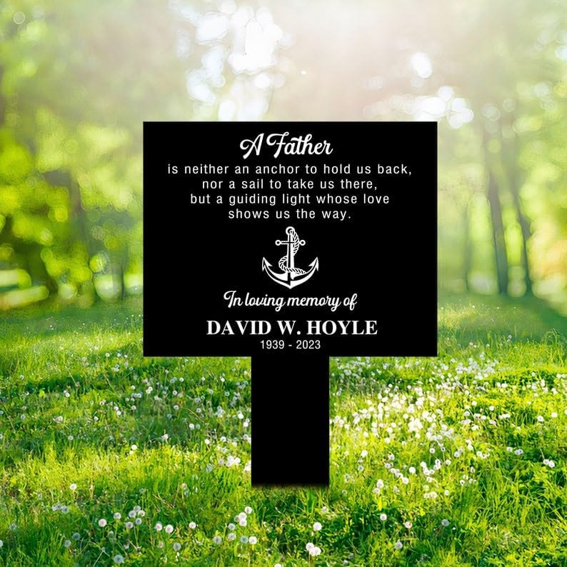 Personalized Memorial Plaques for Outdoors Custom Photo Mom Dad Grave Marker In Loving Memory 8x8 inch Metal Garden Stakes Memorial Gifts Sympathy Gifts for Loss of Loved One (Style 15)
