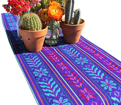 Del Mex Woven Rebozo Style Mexican Table Runner Scarf (Purple) by Del Mex - Used condition - US$13.51