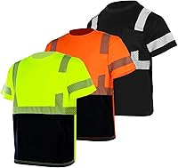 Vista 9 de VENDACE 3 piezas de seguridad camisetas reflectantes clase 3 alta visibilidad Hi Vis manga corta construcción trabajo camisas para hombres