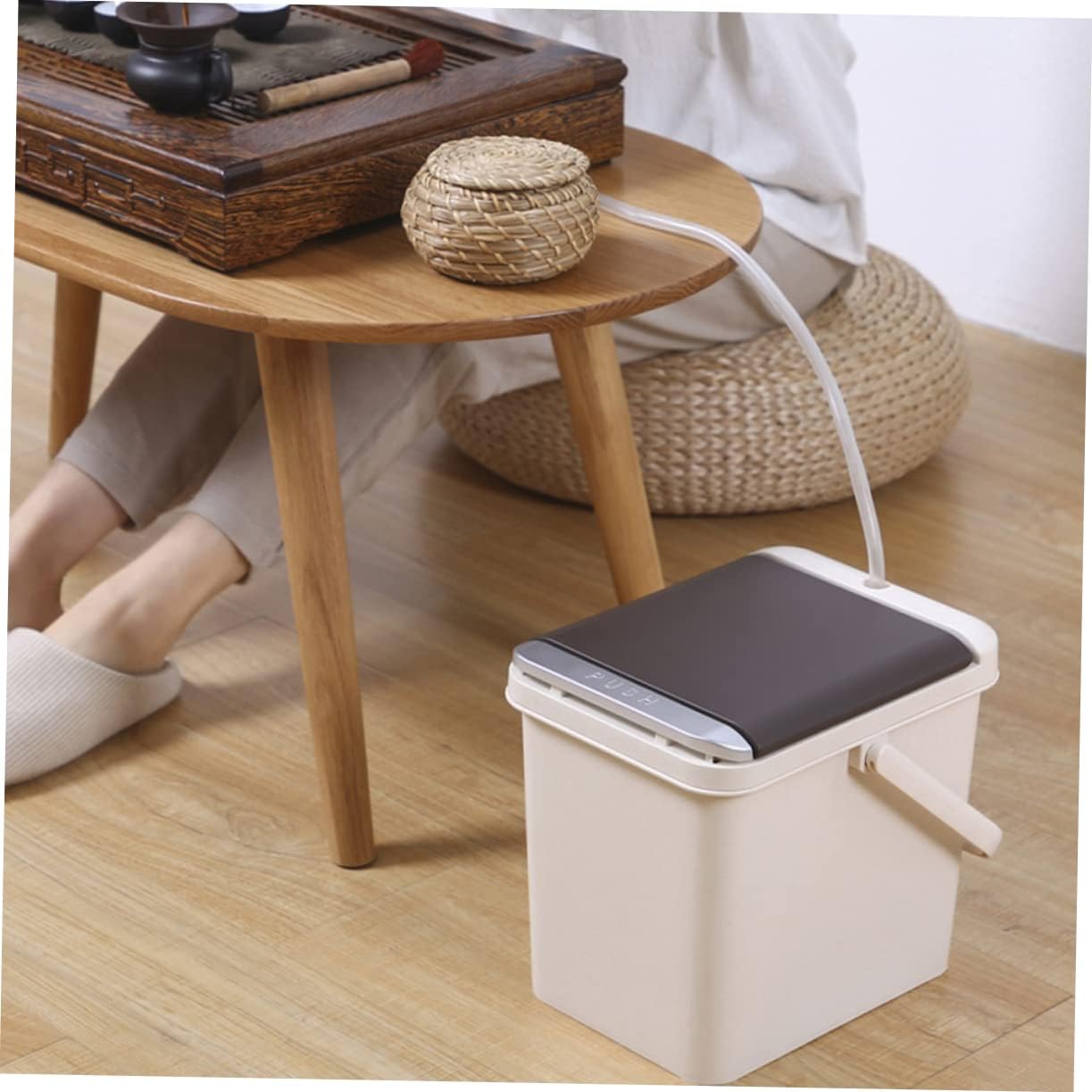 Loose Leaf Tea Strainer Storage Bucket Lid Office Garbage Container for Tea Waste