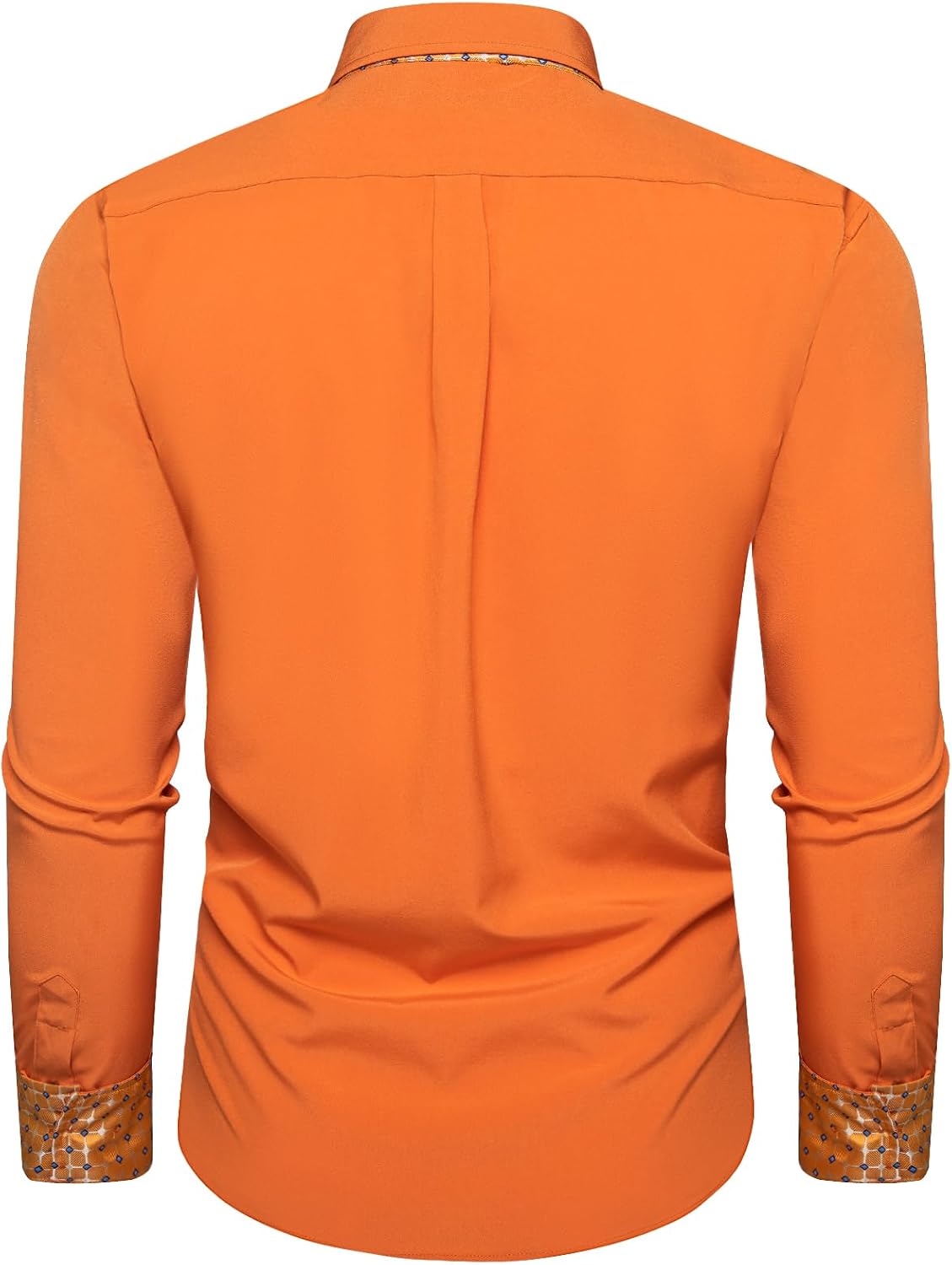 DiBanGu Men's Dress Shirt Long Sleeve Casual Button Down Shirts Regular Fit Inner Contrast Shirt for Business Party