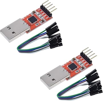 2-Pack USB to TTL Serial Converter - USB 2.0 Adapter Module with Jumper Wires for Arduino/Raspberry Pi/Industrial Control/IoT/DIY Electronics