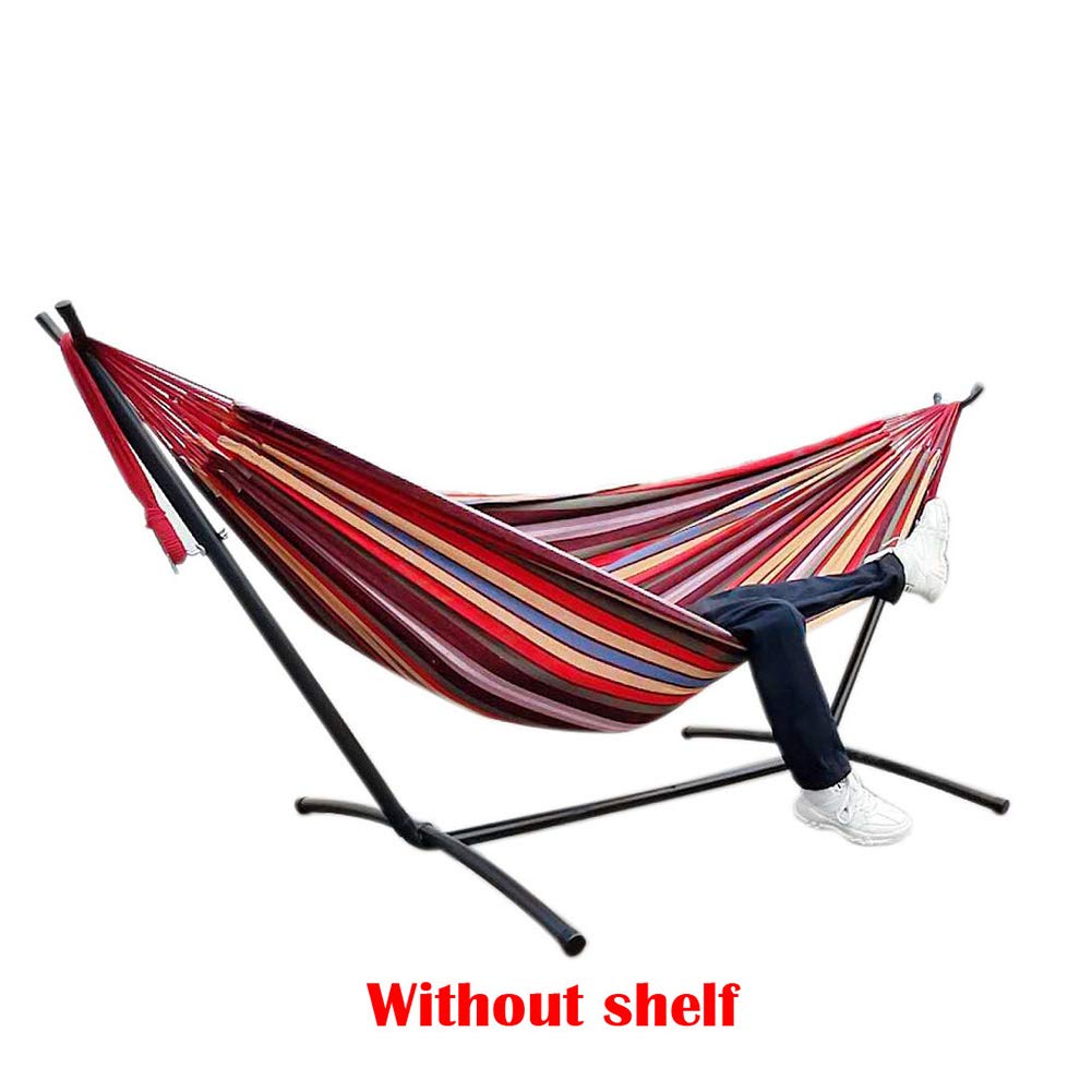 260x150cm 2 Personas Lienzo Al Aire Libre Camping Hamaca Curva Madera Palo Estable Jardín Columpio Silla Colgante