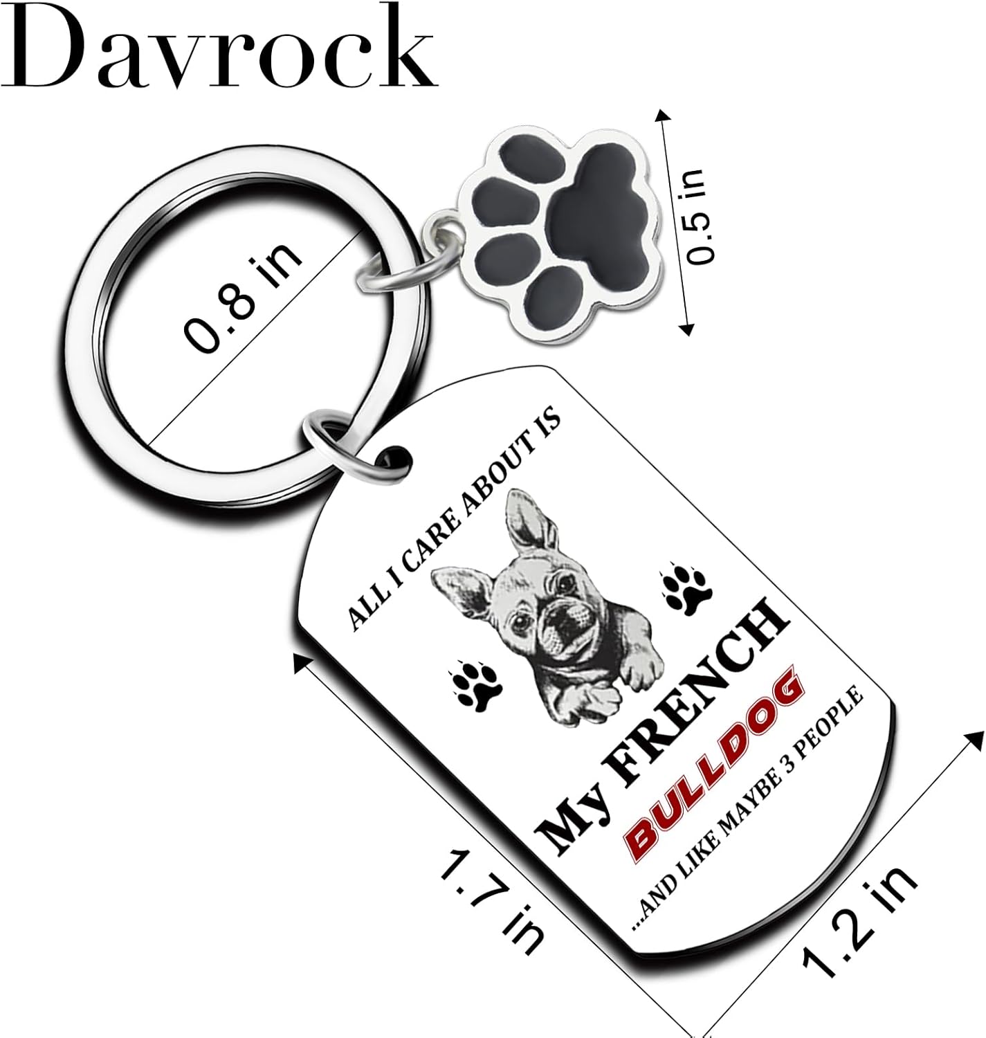 French Bulldog Gifts Frenchie Dog Accessories Frenchie Decor Dog Lovers Gifts for Women Mother's Day Gift Purse Charms for Handbags Funny Birthday Christmas Gift Key Chains Women Cute - Image 6