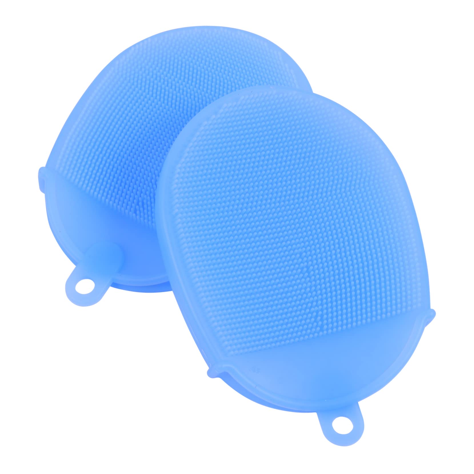 Cepillo de Baño de Silicona Azul 2 Piezas para Adultos | Exfoliante Corporal, Masaje de Ducha, Secado Rápido, Uso en Baño Familiar y Piscina Infantil