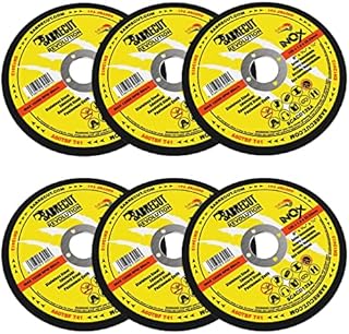 6 x SabreCut SCACD125A 125mm (5") x 22.23mm Bore Professional Abrasive Stainless Steel INOX Cutting Angle Grinder Circular Saw Discs Compatible with Bosch Dewalt Makita Milwaukee and Many Others
