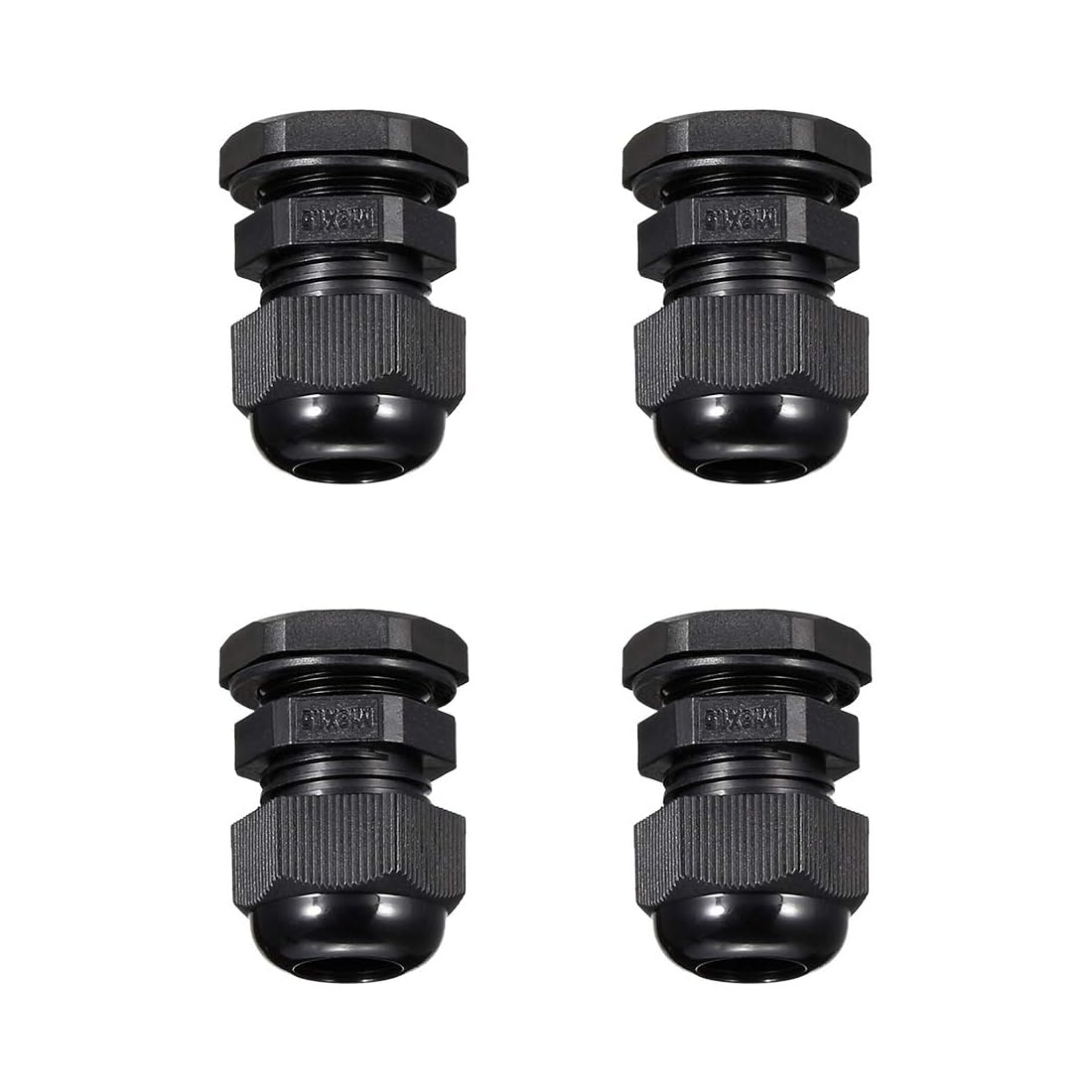 MACHSWON 4Pcs M18 Cable Gland - Durable Threaded Wire Connector with Locknut for 5-10mm Dia Cable Wire, Black