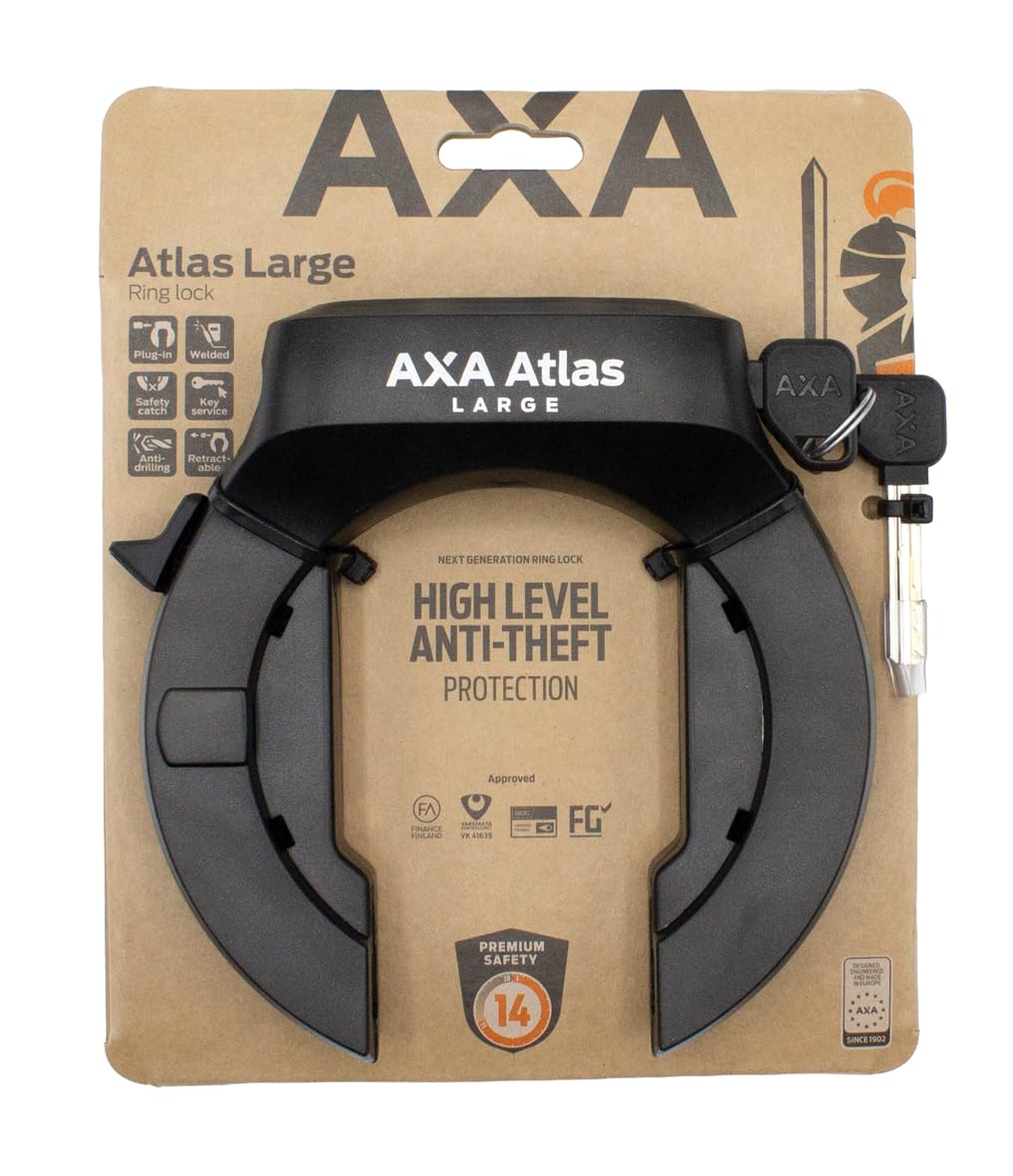 AXA Atlas Large Retractable – Antivol de Cadre avec Cylindre Haute sécurité – Niveau de sécurité 14 – Clé Amovible