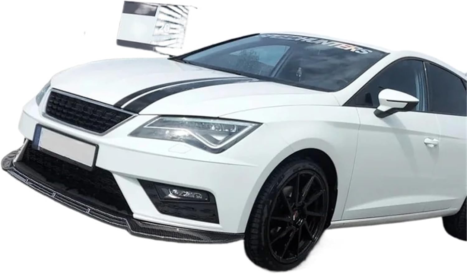 Compatible for Seat for Leon for MK3.5 MK 3. 2017 2018 2019 Car Accessories Front Bumper Lip Spoiler Splitter Diffuser Chin Body Kits Cover(Black)